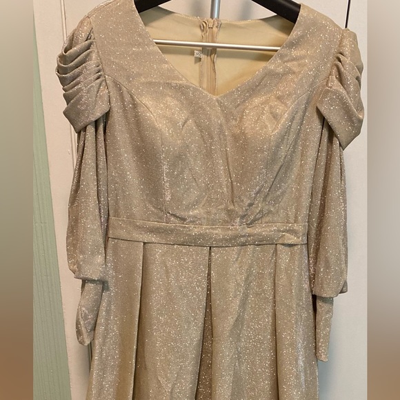 Dresses Long Sleeve Gold Fully Lined Vneck Sparkly Womens Formal Dress Evening Gown Poshmark